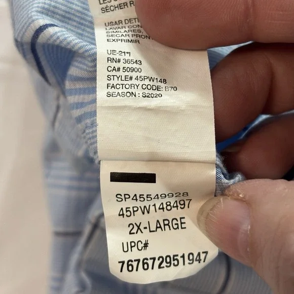 Izod Premium Essentials Size 2XL Men's Embroidered Pocket Logo Button Down Shirt - Picture 12 of 14